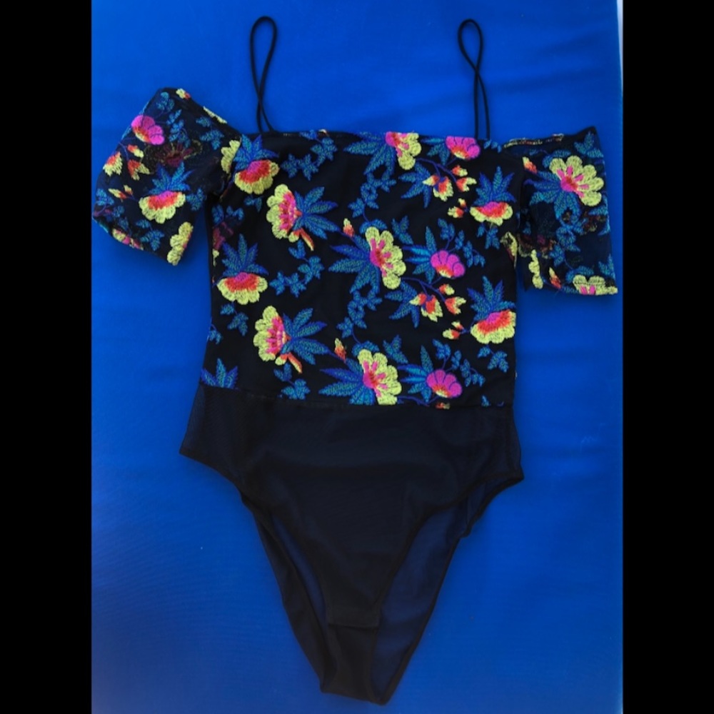 Topshop Embroidered Body Suit